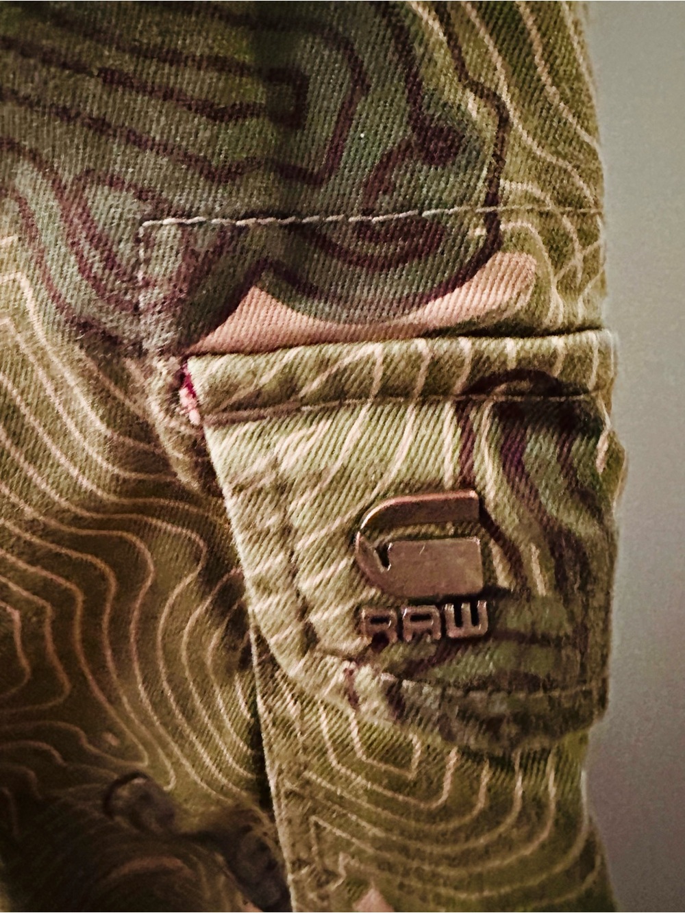 G-Star Raw Rovic 3D Zip Olive Beige Camouflage Cargo Pants Waist 33” Inseam 32” - Picture 6 of 9